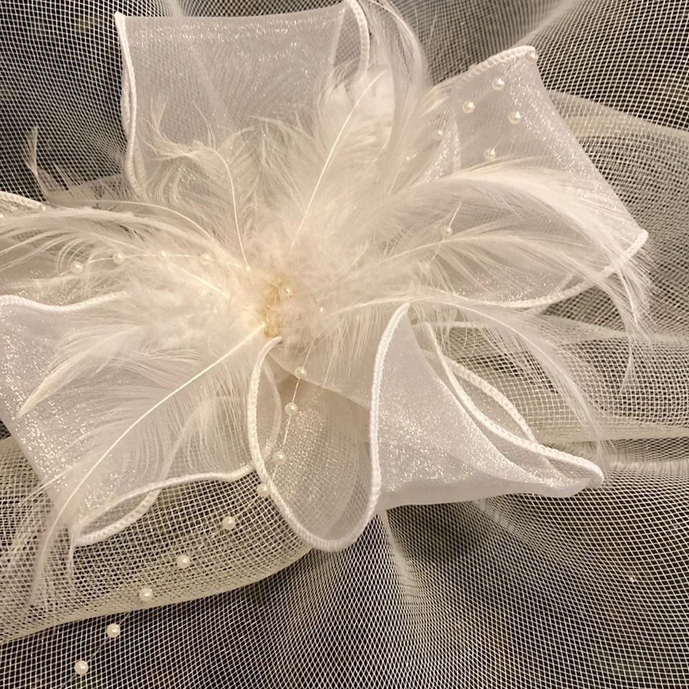 Large handmade side hat Kentucky derby style wedding - Picture 6 of 8